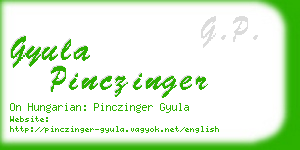 gyula pinczinger business card